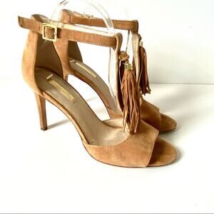 Louise Et Cie Tan Suede Tassel Fringe High Heels size 9
